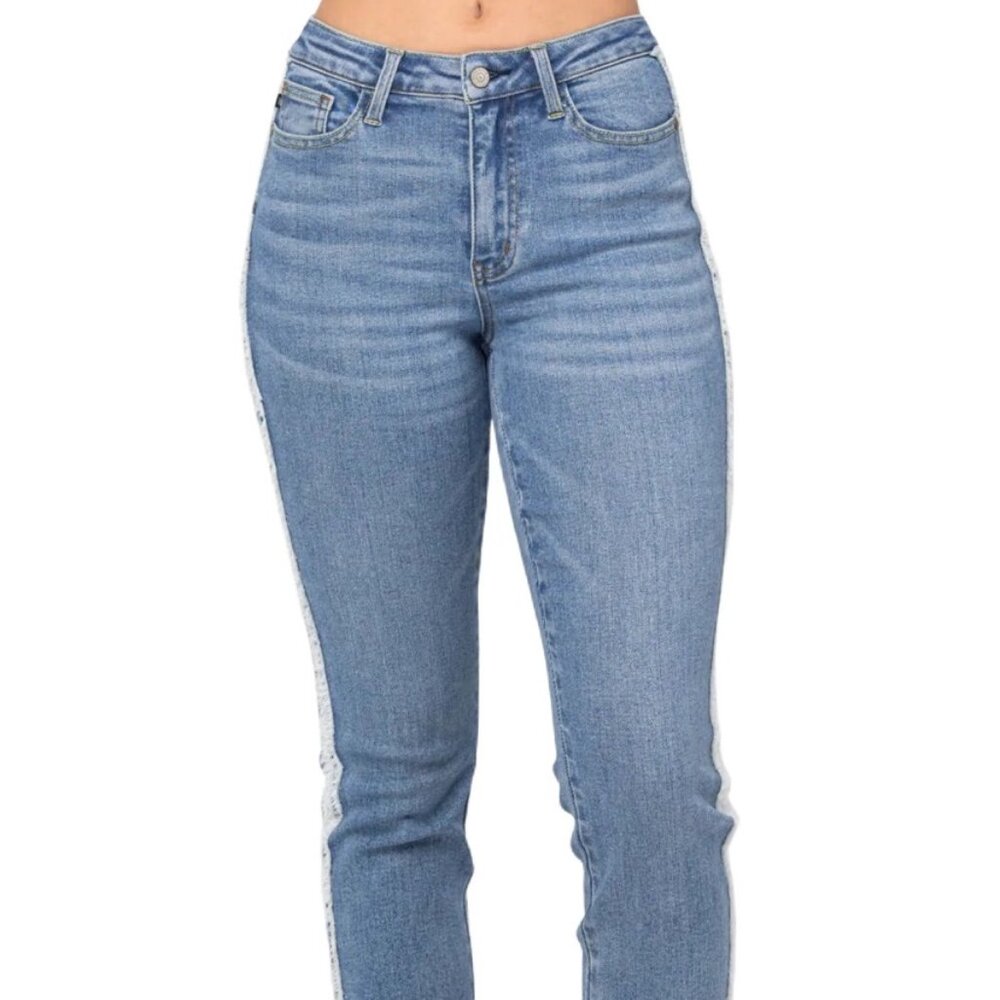 Judy Blue Side Fray Slim Fit Jeans
